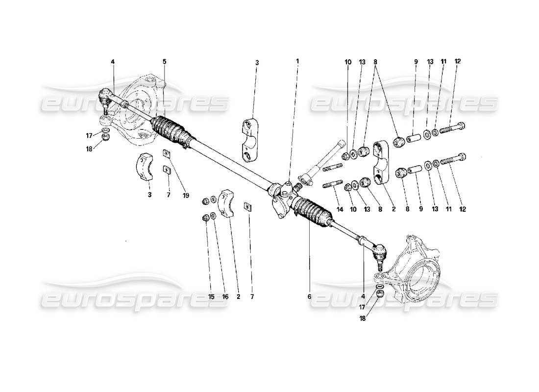 ferrari f40 caja de dirección y varillaje diagrama de piezas