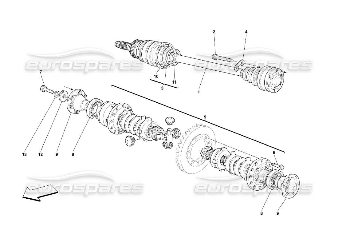 ferrari 456 gt/gta diferencial y semieje: no para 456 diagrama de piezas de gta