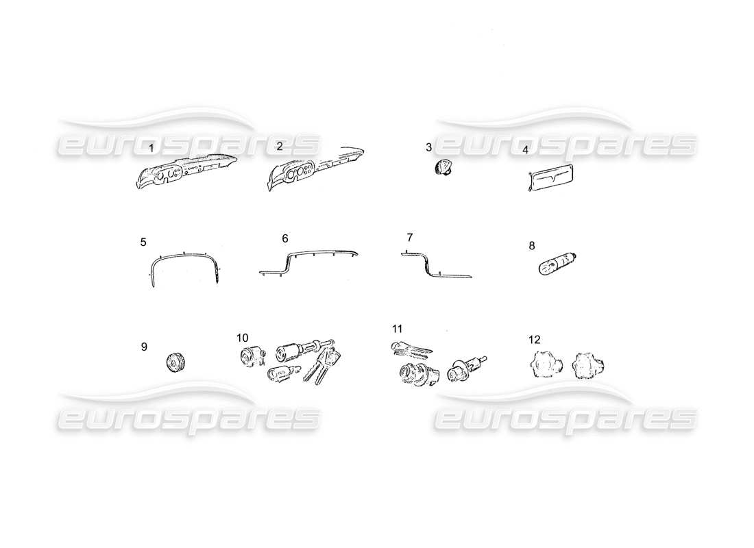 ferrari 250 gt (coachwork) ajuste del tablero diagrama de piezas