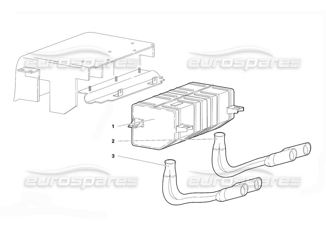 lamborghini diablo vt (1994) diagrama de piezas del sistema de escape (válido para la versión japonesa: 1994 de abril)