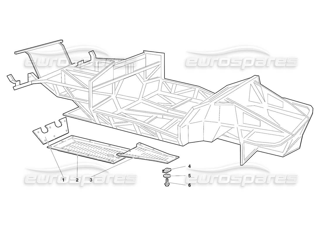 lamborghini diablo vt (1994) elementos del marco (válido para la versión japonesa: 1994 de abril) diagrama de piezas
