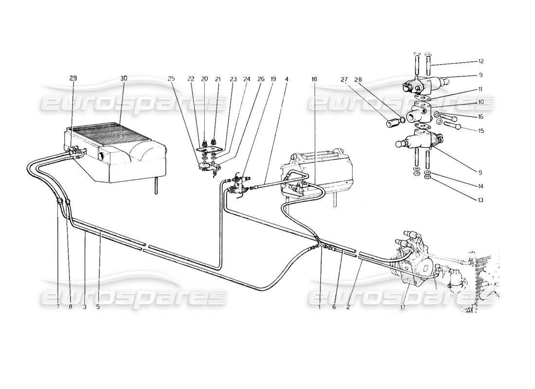 ferrari 400 gt (mechanical) sistema de aire acondicionado suplementario diagrama de piezas
