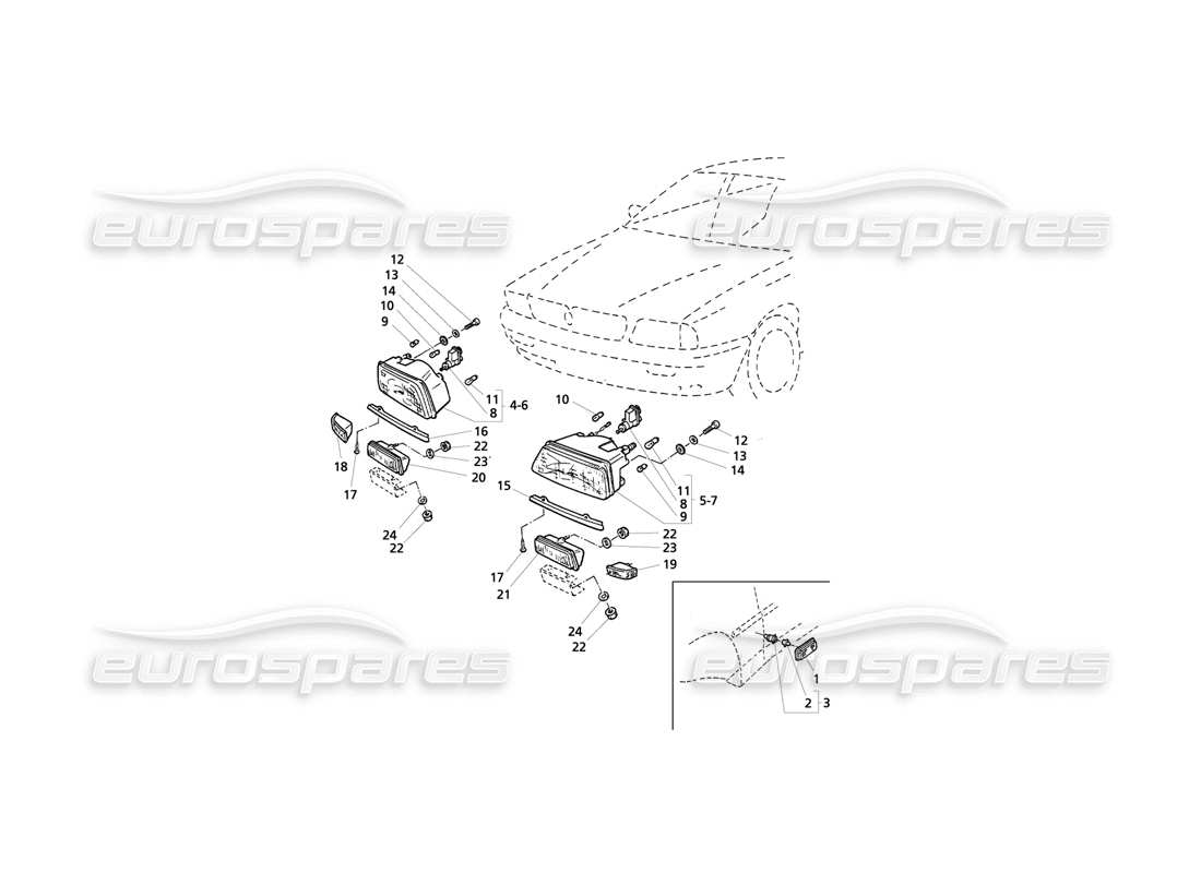 maserati qtp v8 evoluzione luces delanteras diagrama de piezas