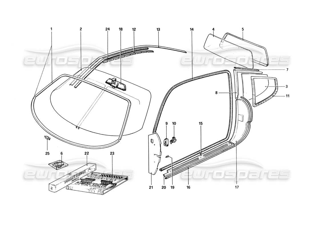 ferrari 512 bbi diagrama de piezas de gafas