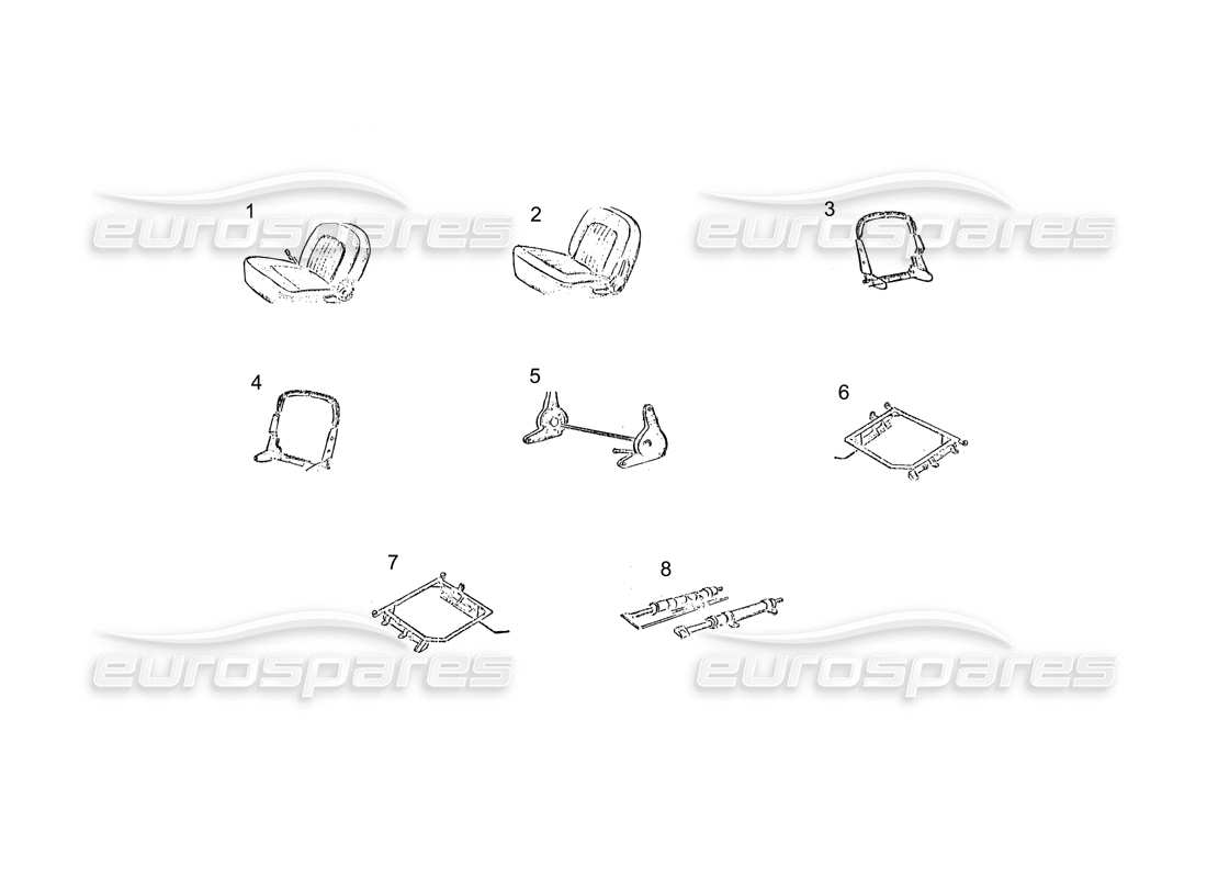 ferrari 250 gt (coachwork) asientos delanteros y traseros diagrama de piezas