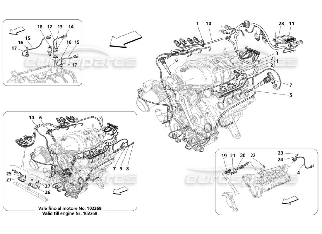 maserati qtp. (2006) 4.2 control electrónico: diagrama de piezas de inyección y verificación de fases