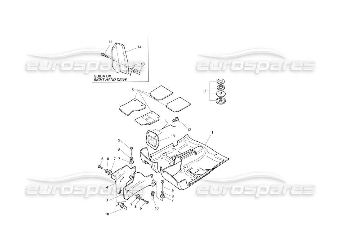 maserati qtp v8 evoluzione alfombras diagrama de piezas