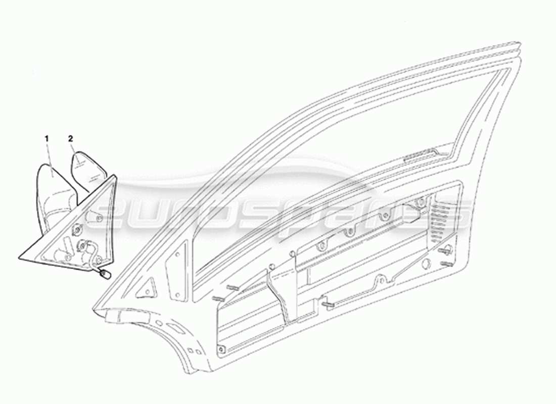 lamborghini diablo vt (1994) diagrama de piezas de puertas (válido para la versión de canadá: 1994 de abril)