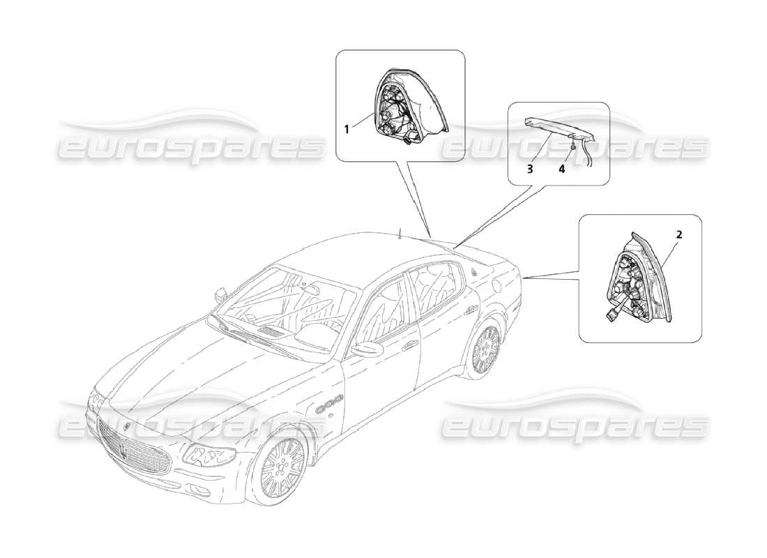 maserati qtp. (2006) 4.2 luces traseras diagrama de piezas