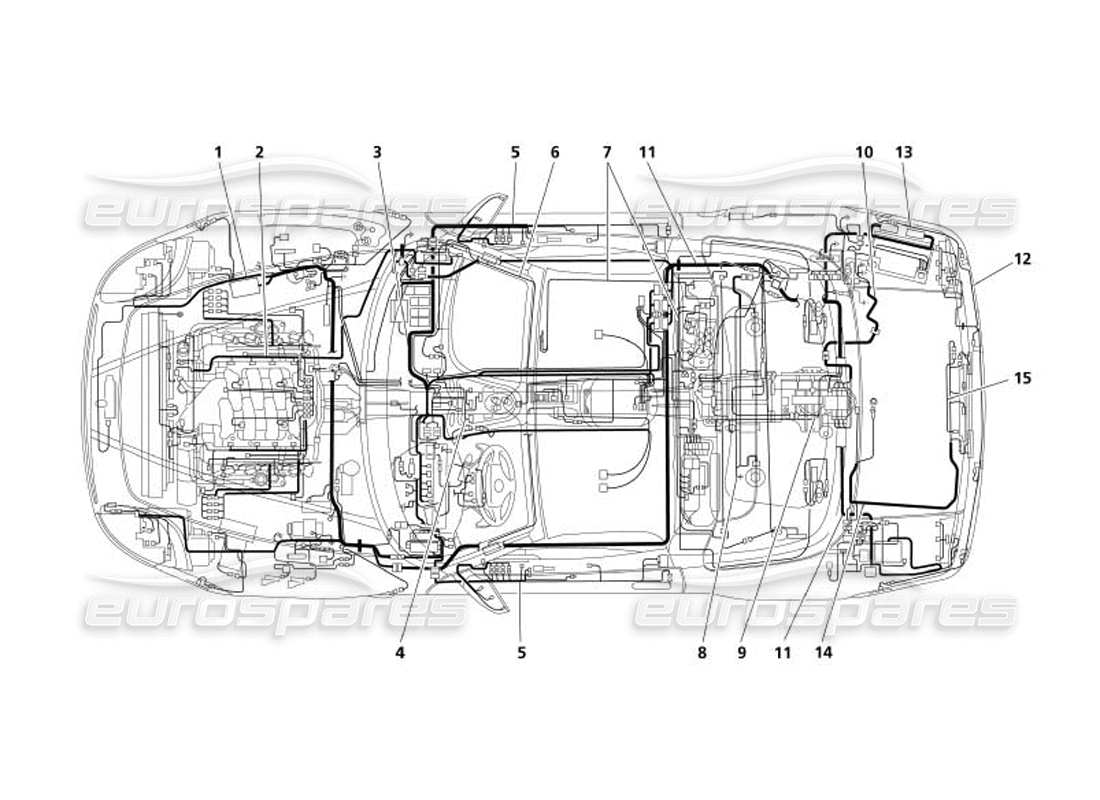 maserati 4200 spyder (2005) sistema eléctrico diagrama de piezas