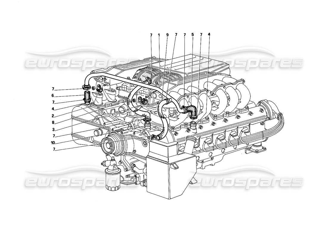 ferrari testarossa (1987) golpe - por sistema diagrama de piezas