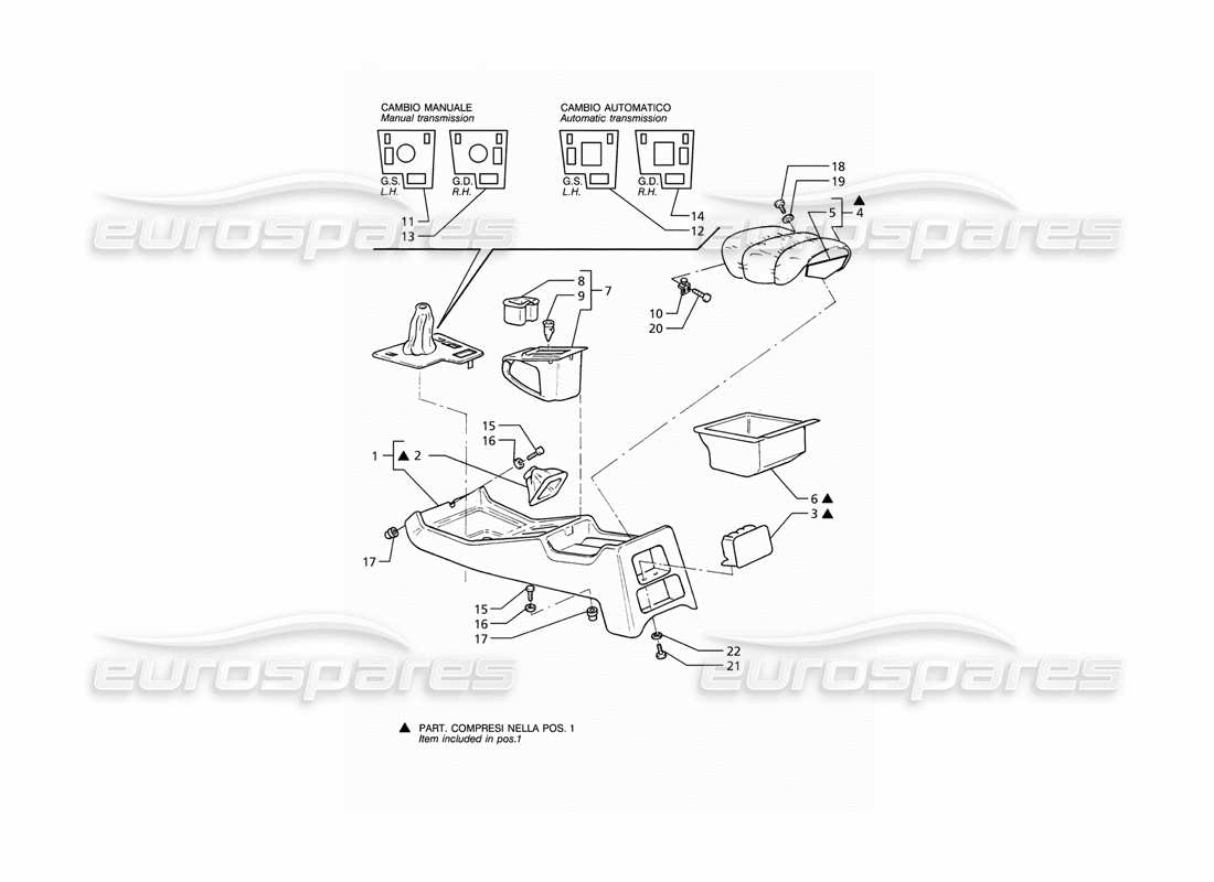 maserati ghibli 2.8 (abs) consola diagrama de piezas