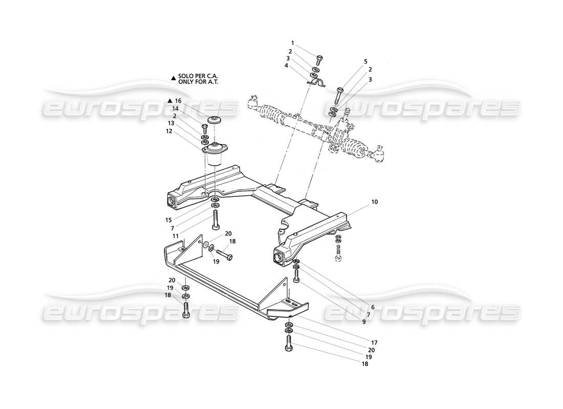 maserati qtp v8 evoluzione subchasis delantero de la caja de dirección diagrama de piezas