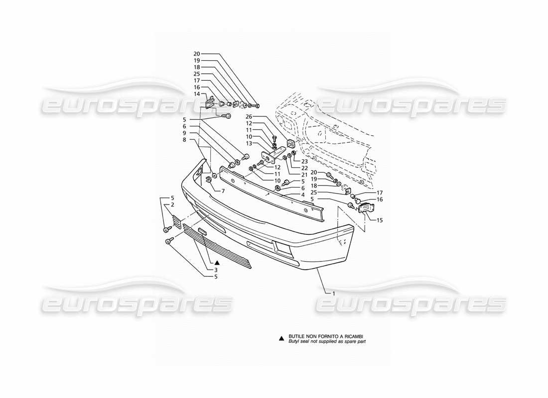 maserati ghibli 2.8 (abs) parachoques delantero diagrama de piezas