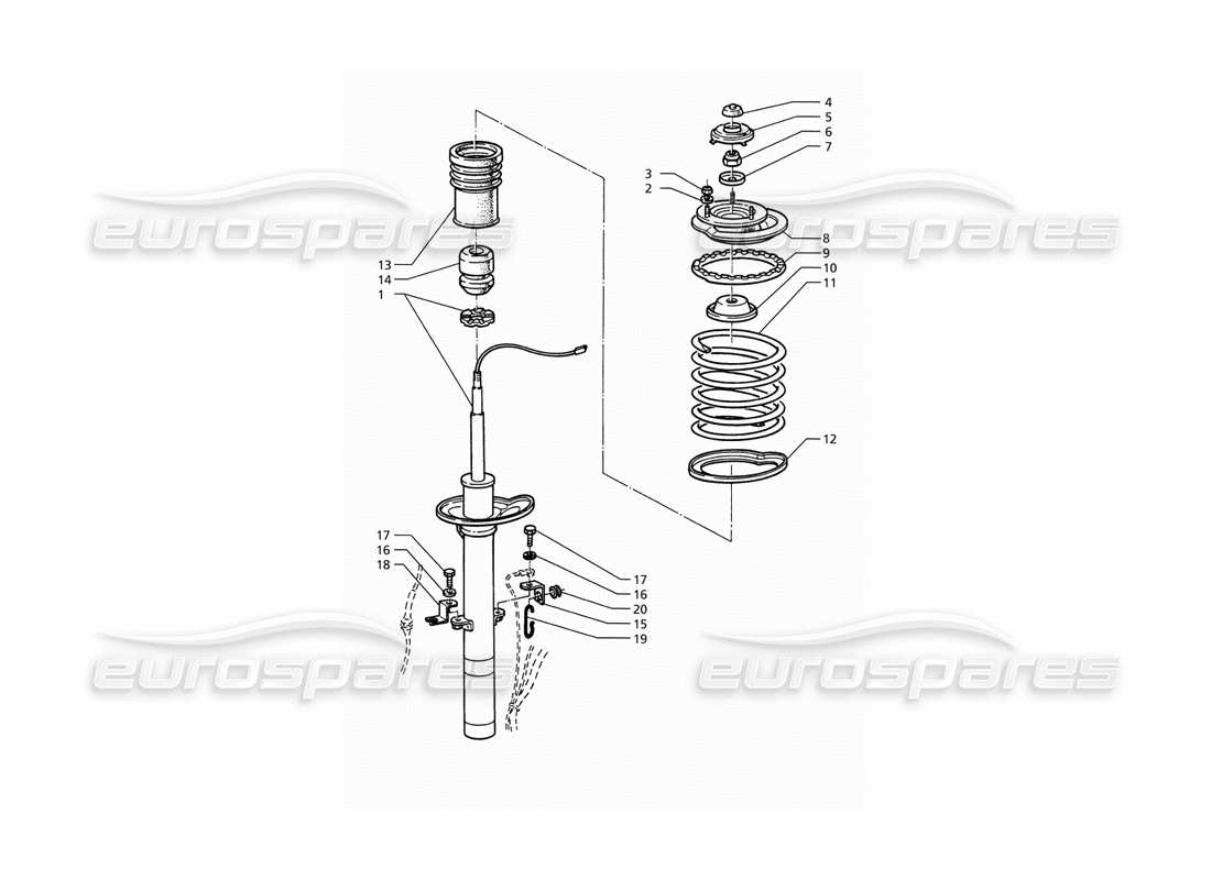 maserati ghibli 2.8 (abs) amortiguador delantero diagrama de piezas