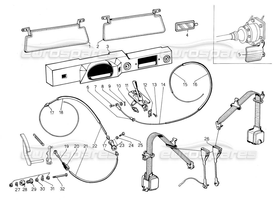 lamborghini jalpa 3.5 (1984) varios (válido para ee. uu. - mayo 1985) diagrama de piezas