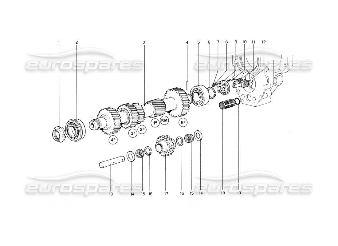 ferrari 400 gt (mechanical) diagrama de piezas de la bomba de aceite del eje principal (400 gt)