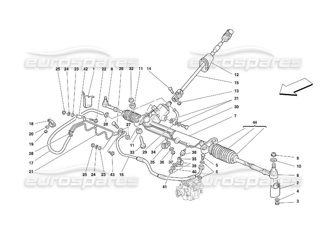 ferrari 456 gt/gta caja de dirección hidráulica y serpentina -válido para diagrama de pieza gd