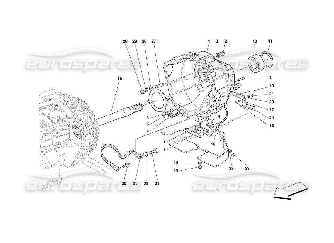 ferrari 456 gt/gta clutch housing -valid for 456 gta diagrama de piezas
