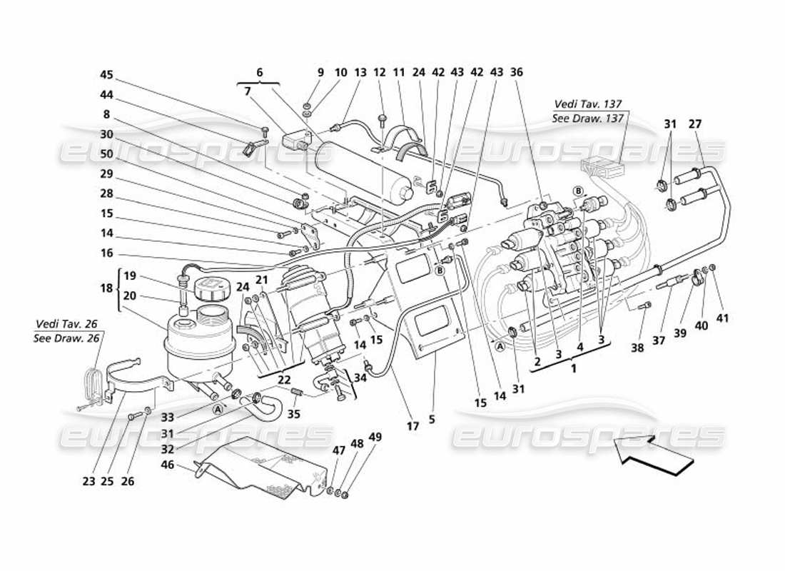 maserati 4200 spyder (2005) unidad de potencia y tanque: válido para f1- diagrama de piezas