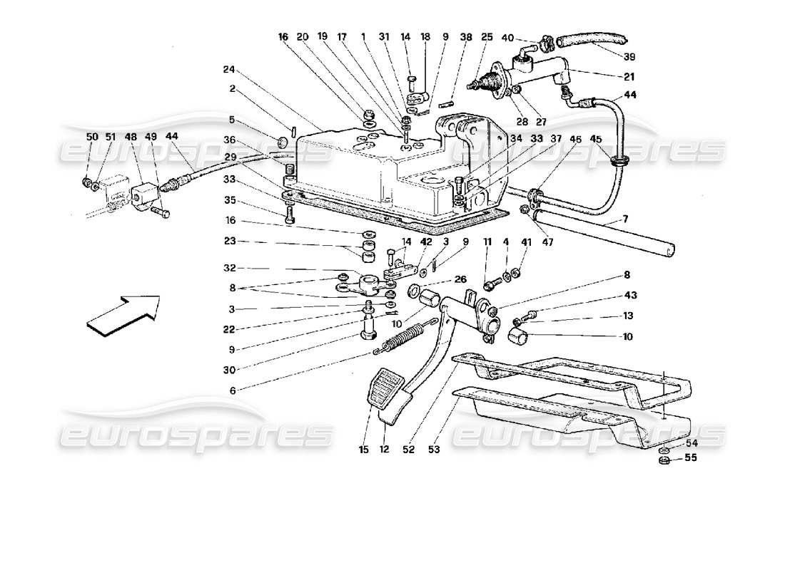 ferrari 512 tr control de liberación de embrague -válido para gd- diagrama de piezas