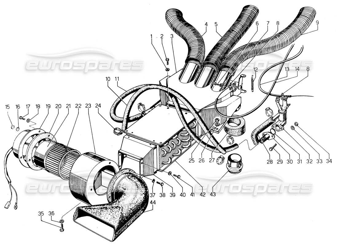 lamborghini urraco p300 diagrama de piezas del calentador