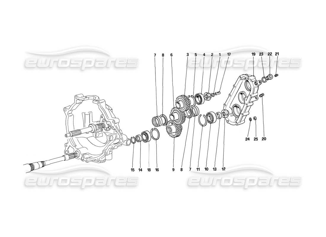 ferrari mondial 3.2 qv (1987) diagrama de piezas de transmisión de caja de cambios
