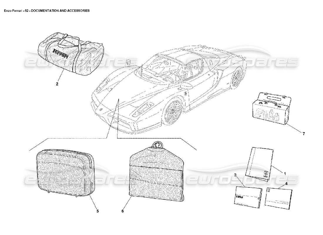 ferrari enzo documentación y accesorios diagrama de piezas