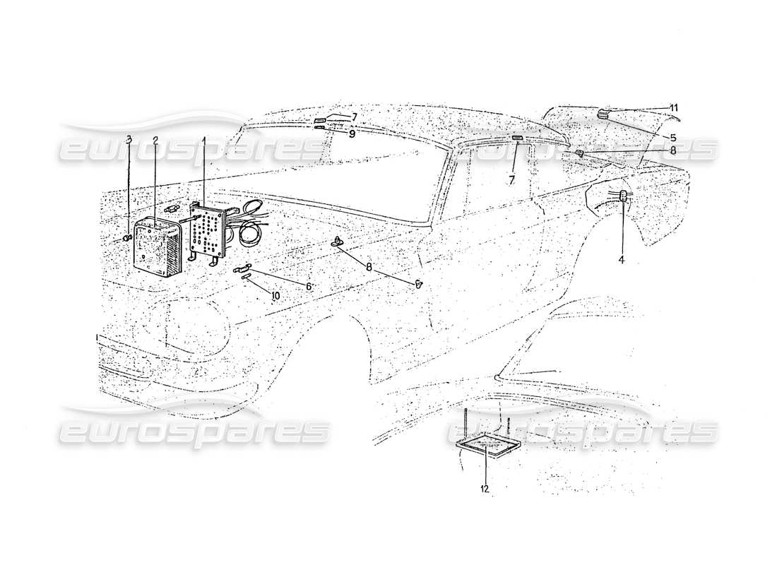 ferrari 330 gt 2+2 (coachwork) luces interiores diagrama de piezas