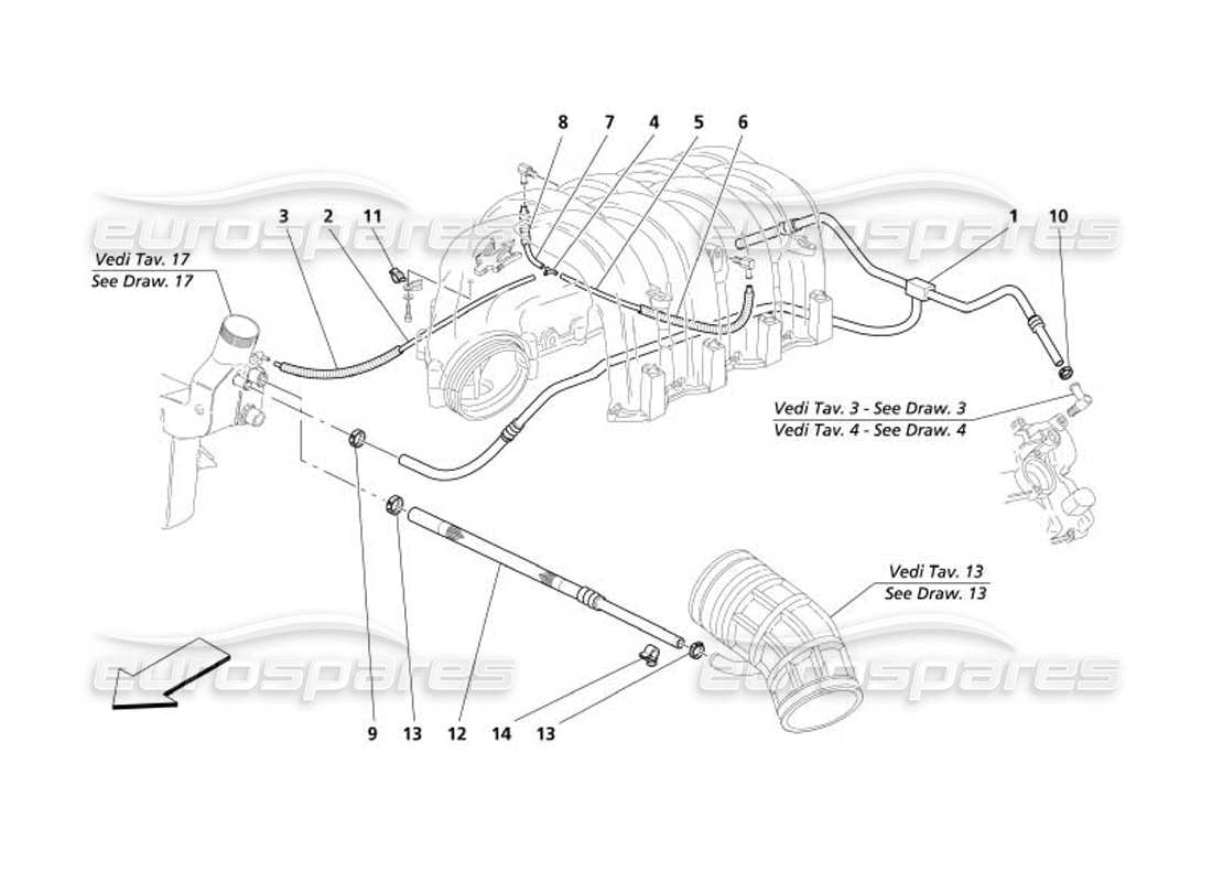 maserati 4200 spyder (2005) golpe - por sistema diagrama de piezas