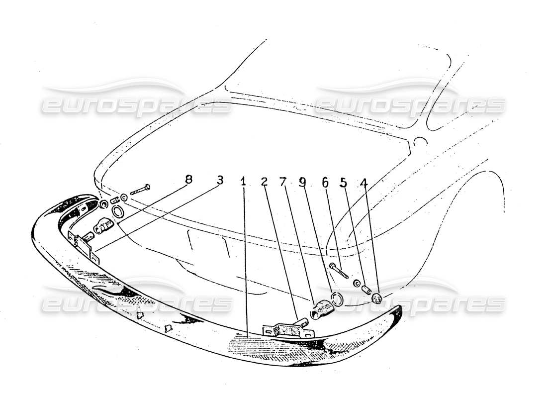 ferrari 330 gt 2+2 (coachwork) serie de parachoques trasero 1 (según gsfvn 566 - según gdfvn 59) diagrama de piezas
