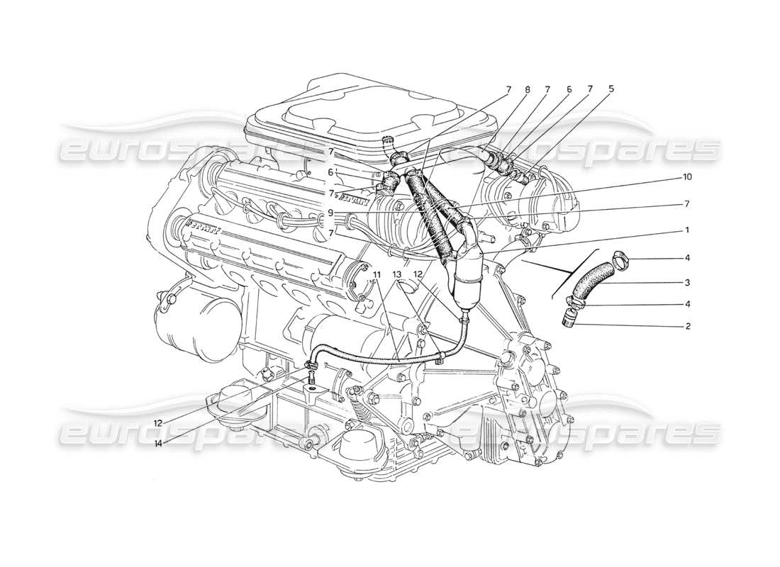ferrari 208 gt4 dino (1975) golpe - por sistema diagrama de piezas
