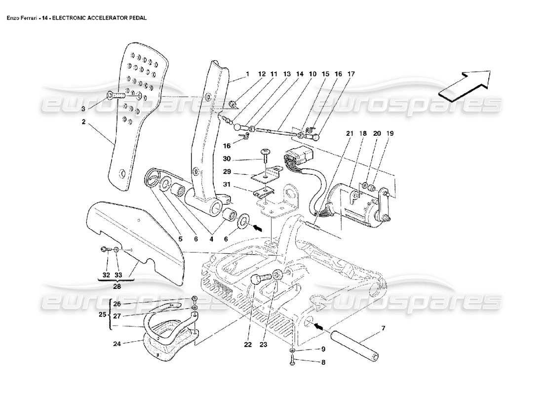 ferrari enzo electronic accelerator pedal diagrama de piezas