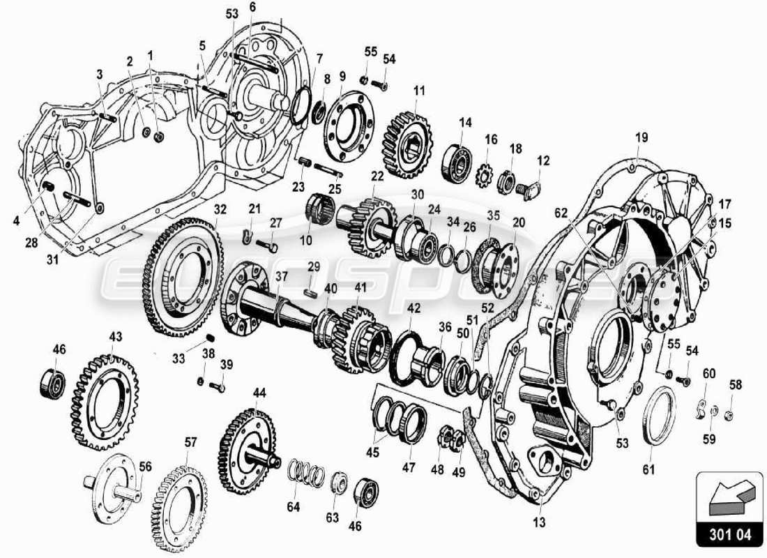 lamborghini miura p400 actuador mecánico diagrama de piezas