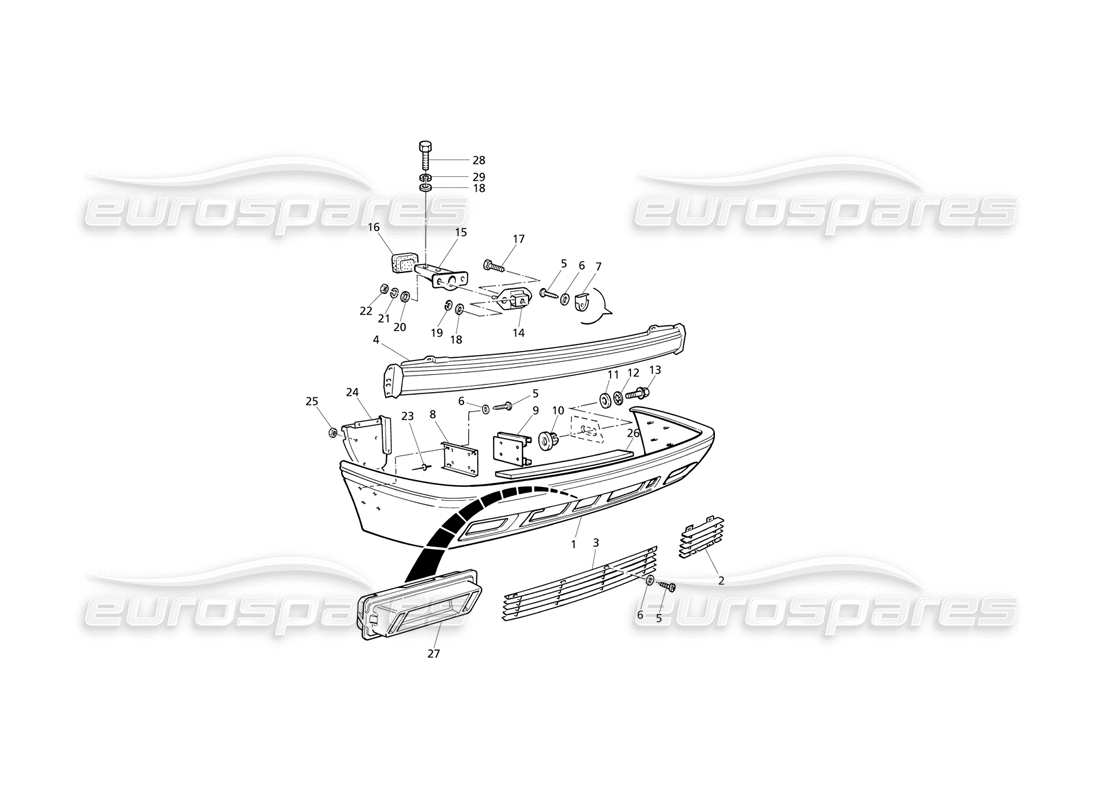 maserati qtp v6 evoluzione parachoques trasero diagrama de piezas