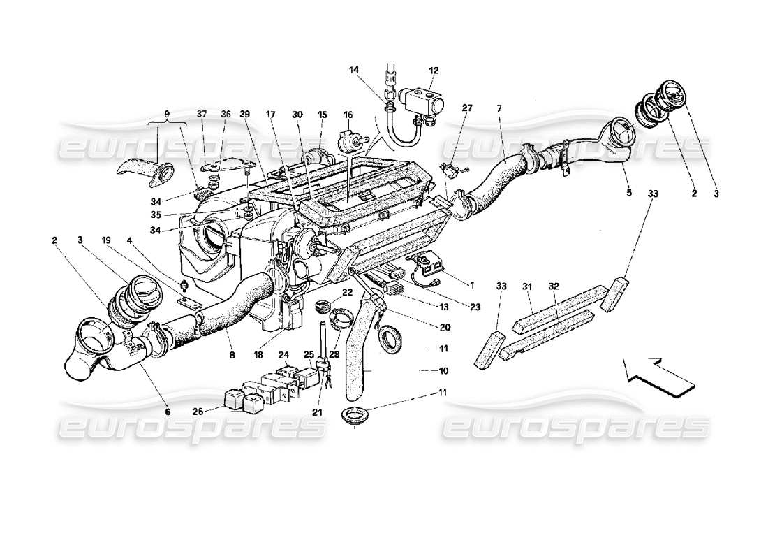 ferrari 512 tr air conditioning unit diagrama de piezas