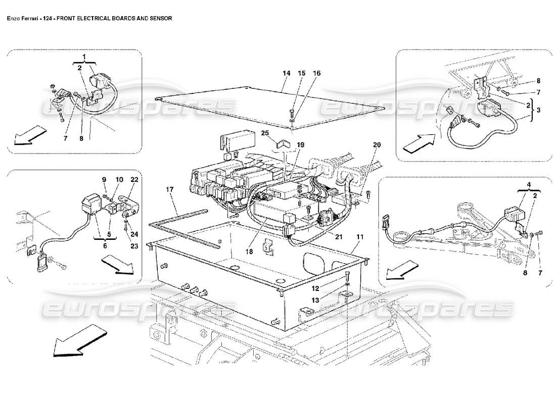 ferrari enzo tableros eléctricos frontales y sensor diagrama de piezas