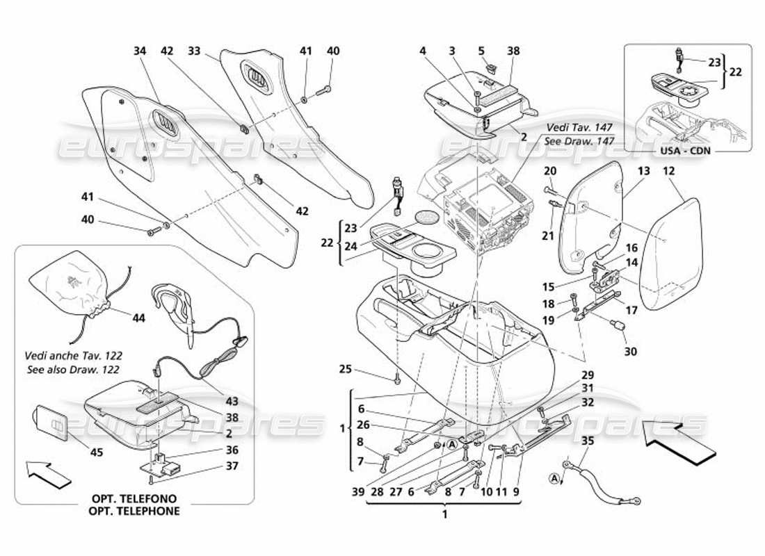 maserati 4200 spyder (2005) túnel - estructura y accesorios diagrama de piezas
