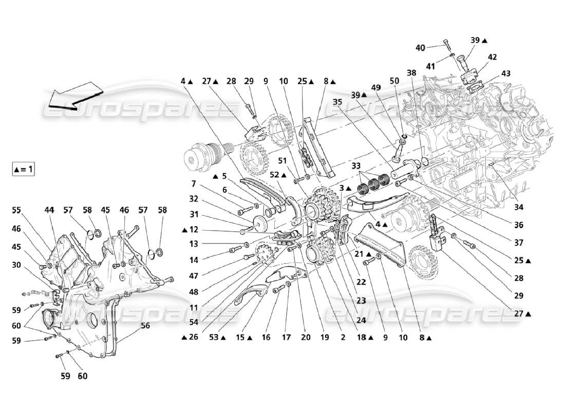maserati qtp. (2006) 4.2 diagrama de piezas de sincronización