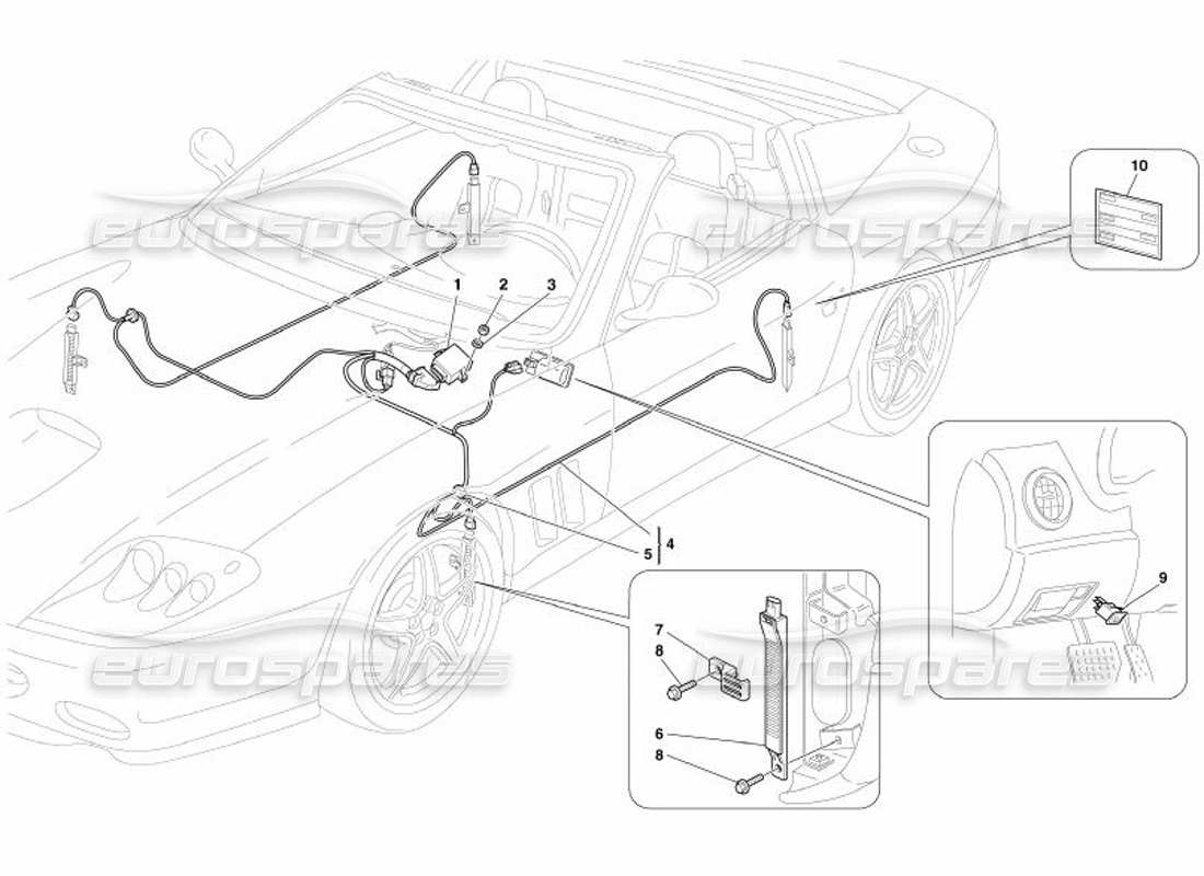 ferrari 575 superamerica sistema de control de presión de neumáticos -no para j- diagrama de piezas