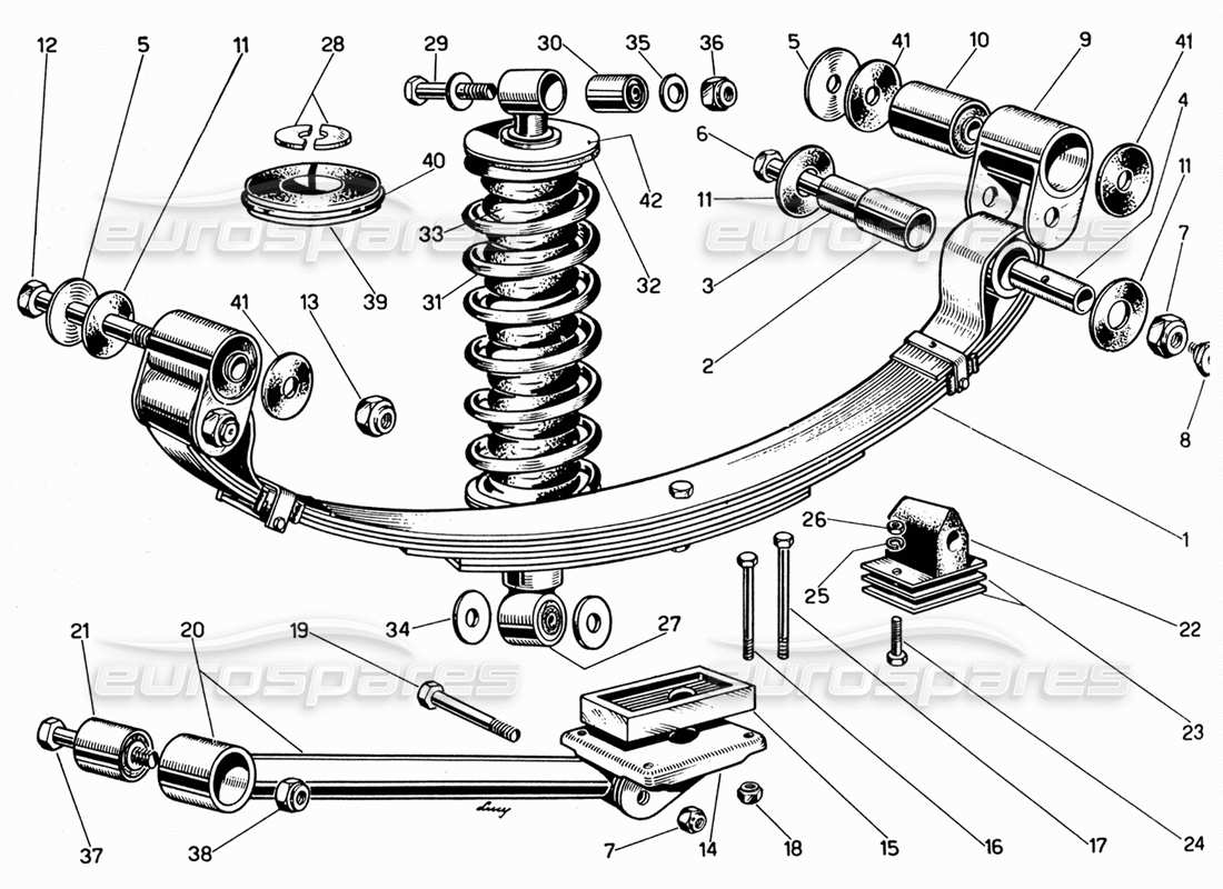 ferrari 330 gt 2+2 rear suspension diagrama de piezas
