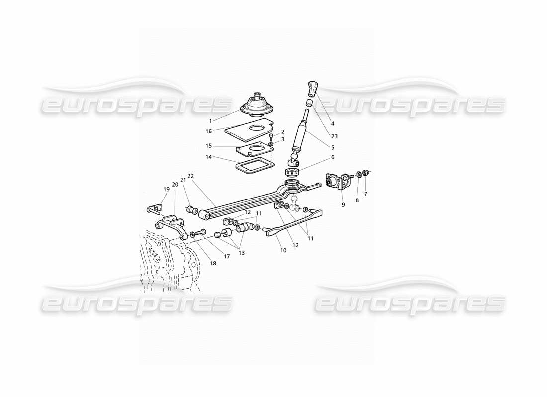 maserati qtp v6 evoluzione transmisión getrag 6 velocidad: diagrama de piezas de controles externos