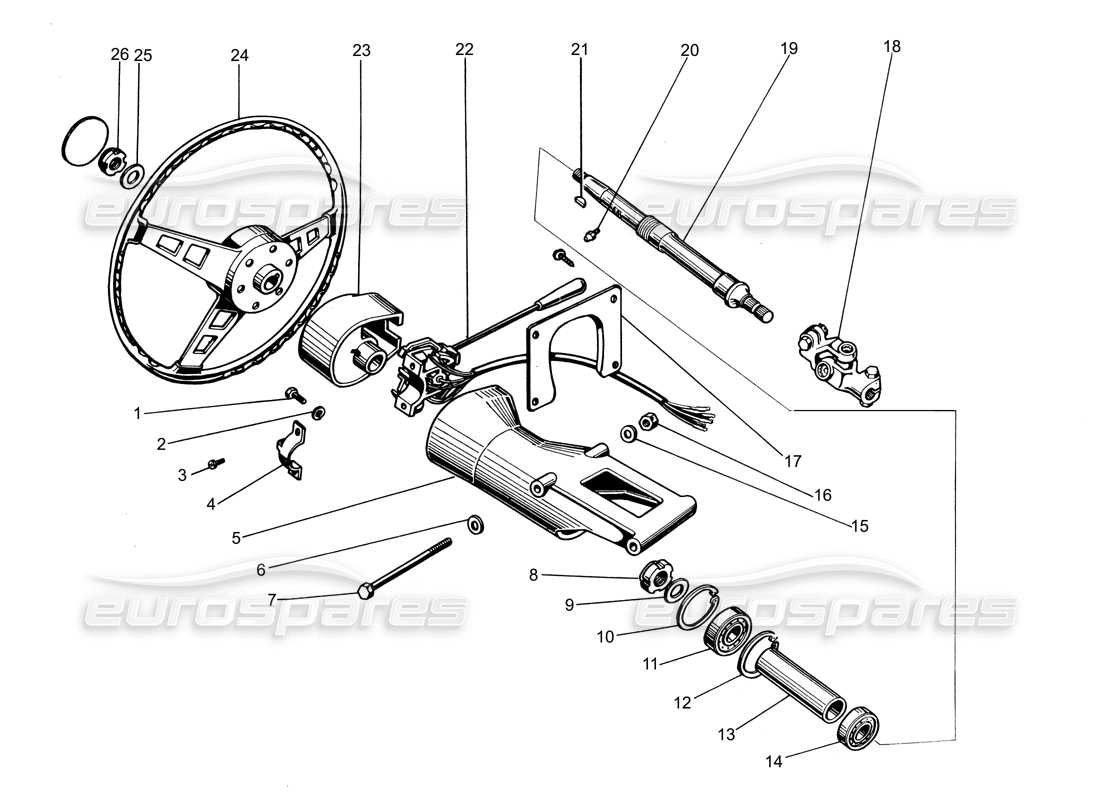 lamborghini espada columna de dirección diagrama de piezas