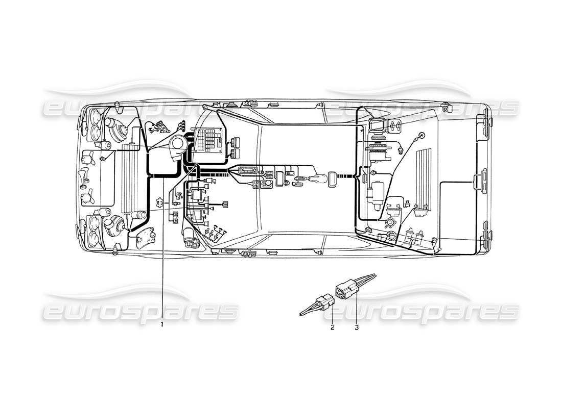 ferrari 208 gt4 dino (1975) cuerpo electrico diagrama de piezas