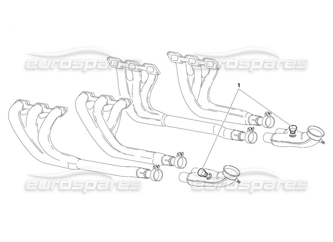 lamborghini diablo vt (1994) sistema de escape - (válido para sudáfrica - versión rh d. - abril 1994) diagrama de piezas