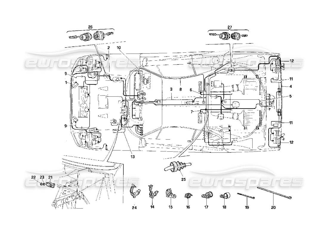 ferrari f40 sistema eléctrico -no para ee.uu.- diagrama de piezas