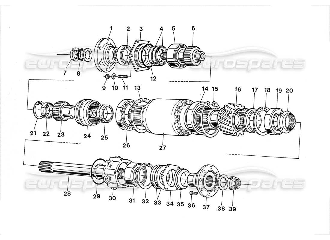 lamborghini lm002 (1988) diagrama de piezas de transferencia (eje de salida)