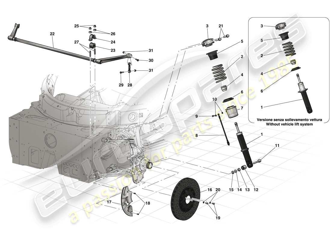 un diagrama de piezas del catálogo de piezas ferrari laferrari (europe)