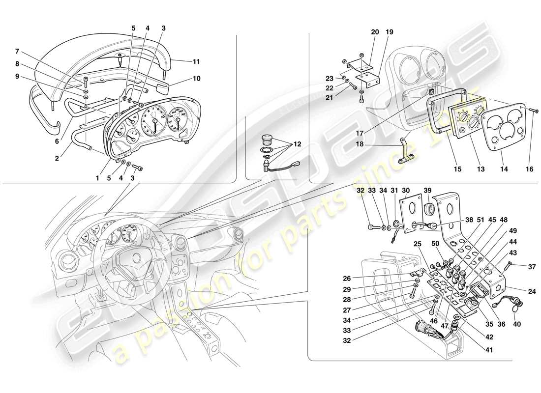 un diagrama de piezas del catálogo de piezas maserati mc12