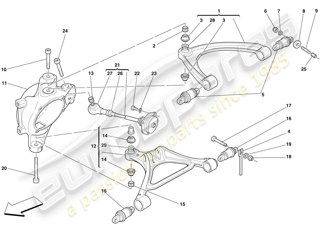 un diagrama de piezas del catálogo de piezas de Ferrari F430 Scuderia (EE. UU.)